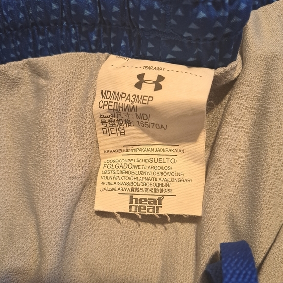 Under Armour women's size Medium shorts with liners, 2 tone blue, VGUC - Picture 4 of 4